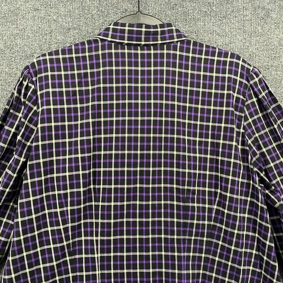 Chaps Shirt Womens 2X Blue Plaid Button Up Long Sleeve Career Office Preppy - Picture 5 of 8